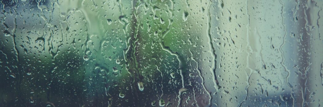window with rain droplets