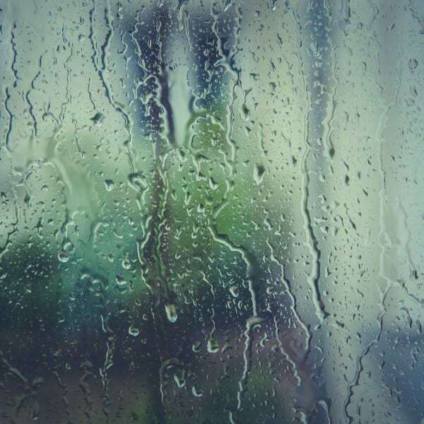 window with rain droplets